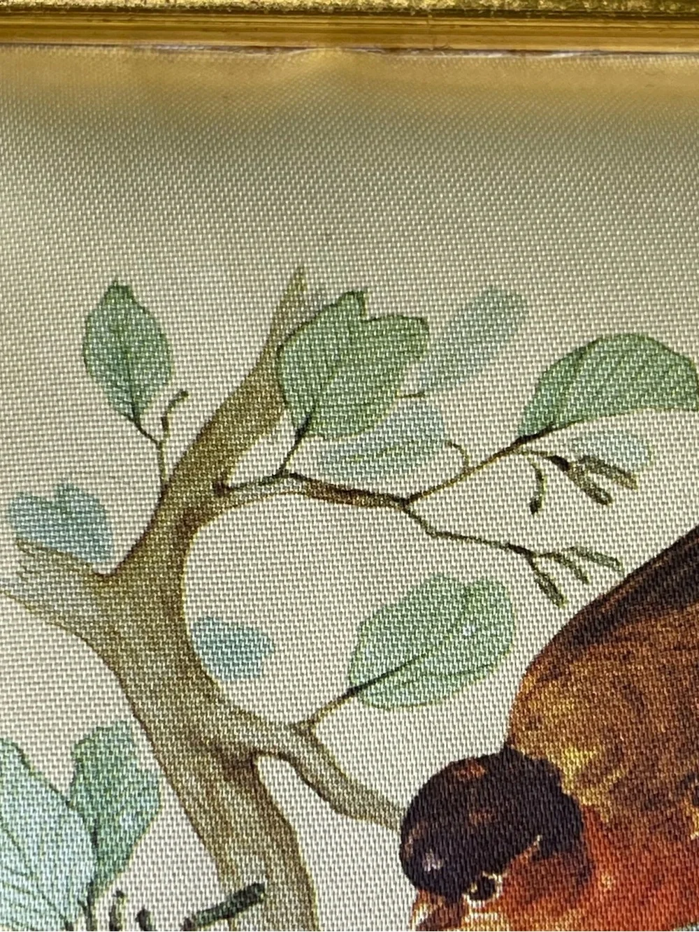 Vintage Italian U. Selis Bird Silk Prints Gold Gilt Frames Pair - Made in Italy - Picture 9 of 9